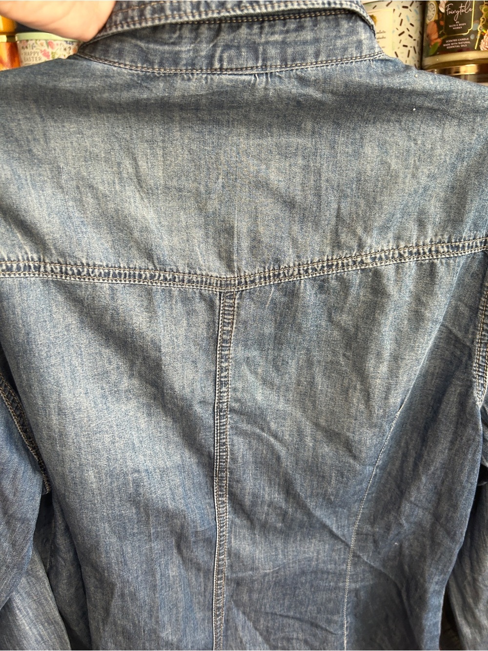 Denim Bling Button down Top - Picture 9 of 10